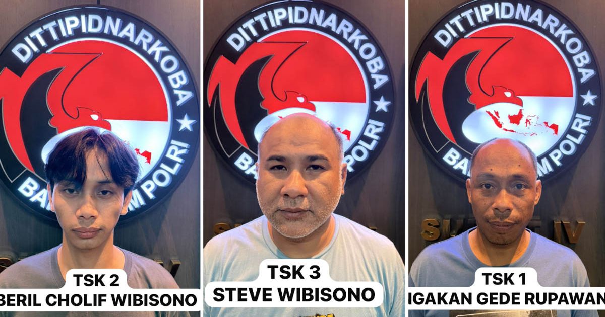 Foto ketiga tersangka yang digerebek Bareskrim Polri di N CO Living by NIX Bali (Hey Bali)