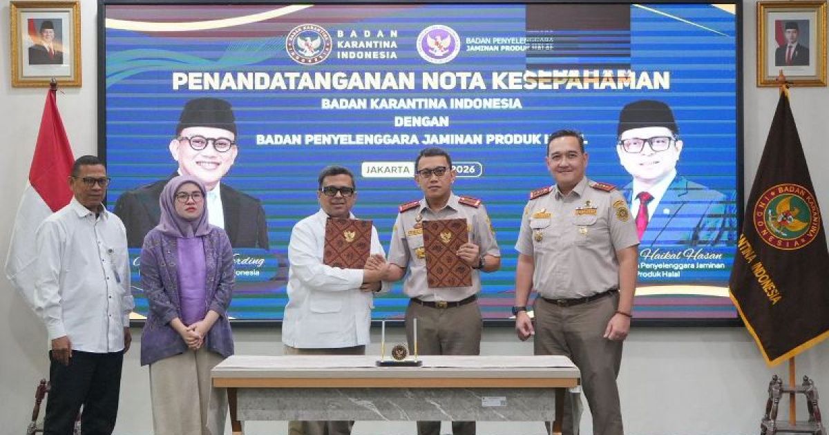 BPJPH-Barantin Teken MoU Sinergi Jaminan Produk Halal untuk Perkuat Pengawasan